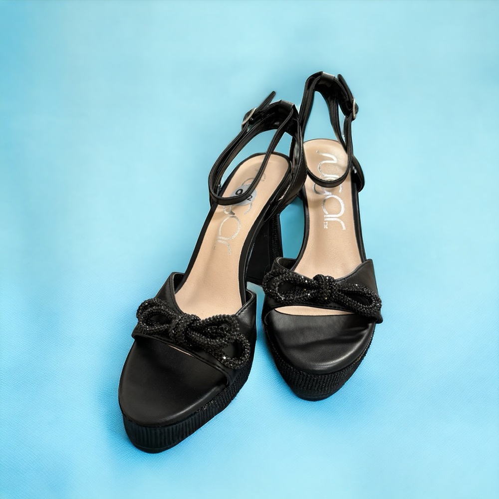 SUGAR Black Ankle Strap Heels Size 8.5 Brand New!